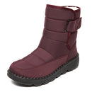 Snow boots with a high collar for women