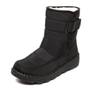 Snow boots with a high collar for women