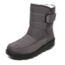 Snow boots with a high collar for women