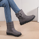Snow boots with a high collar for women